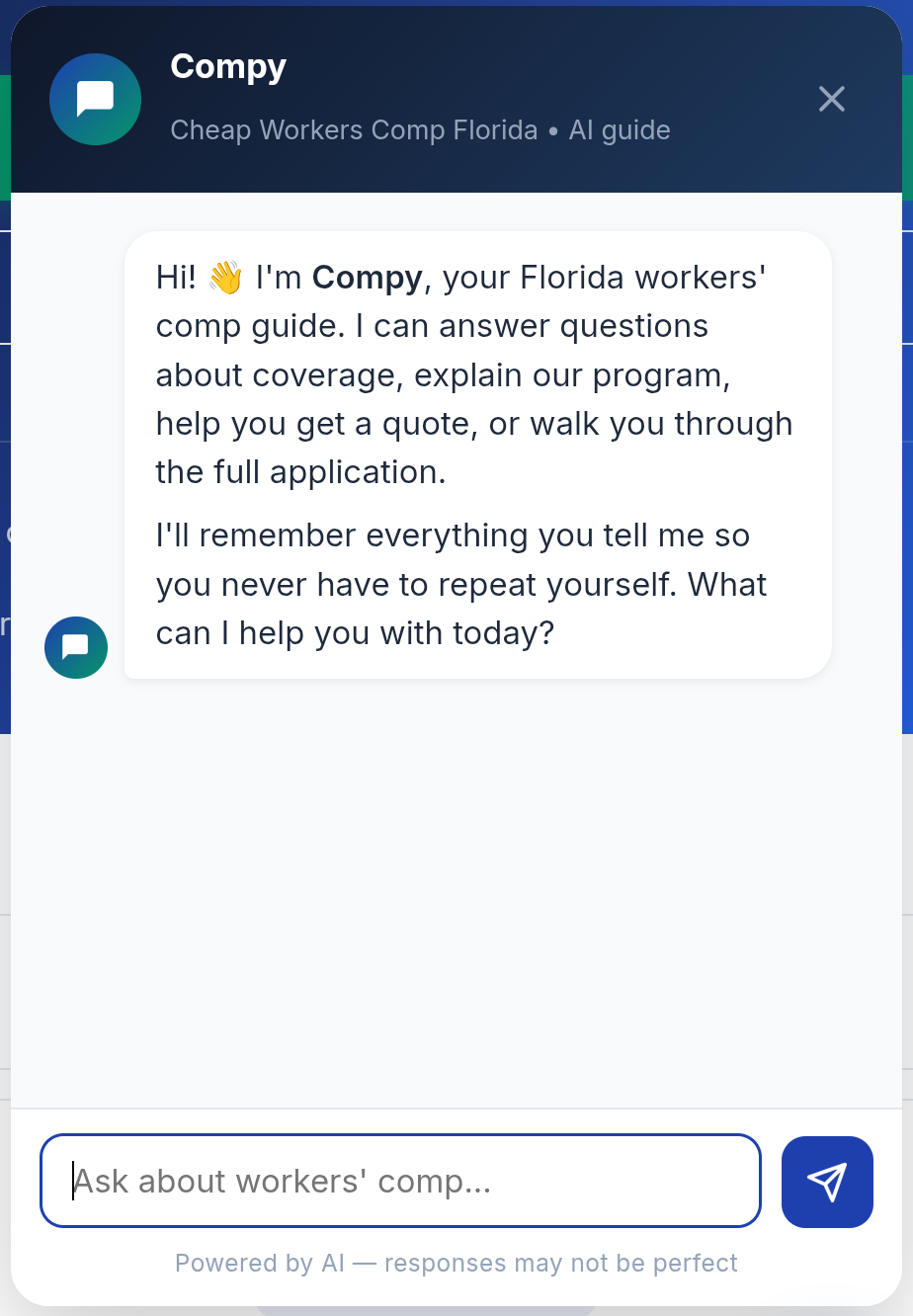 Compy AI workers comp chatbot